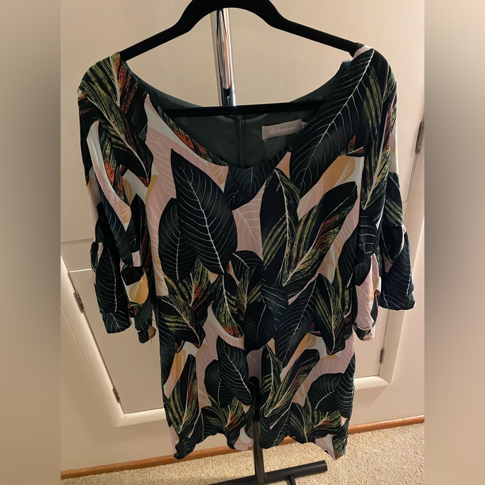 Belongsci Leaf Print Dress